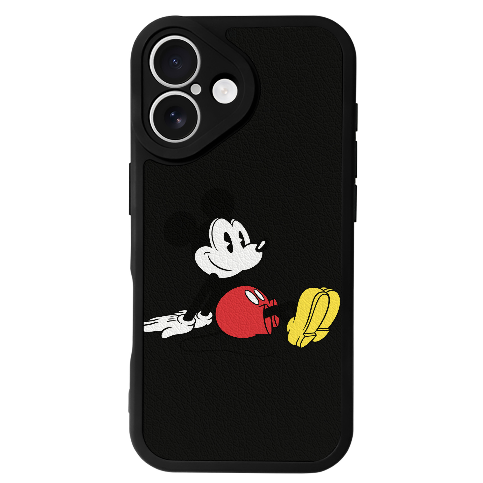 （画像用） ミッキーマウス Mickey Mouse 【iPhone 16シリーズ対応】シリコンスマホケース（レザー調） 材質：シリコン